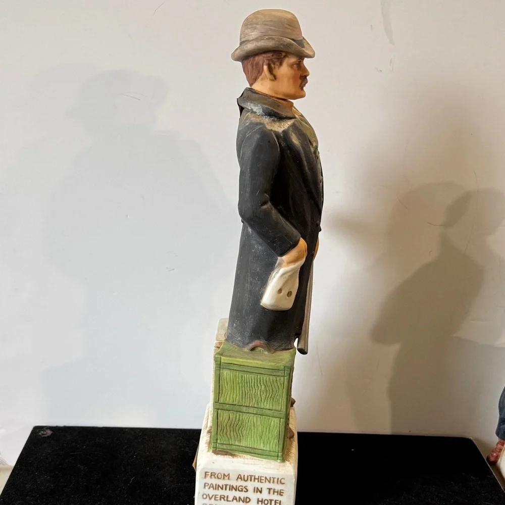 Vintage 1973 McCormick Decanter, Outlaw, Black Bart - Hand Painted Porcelain